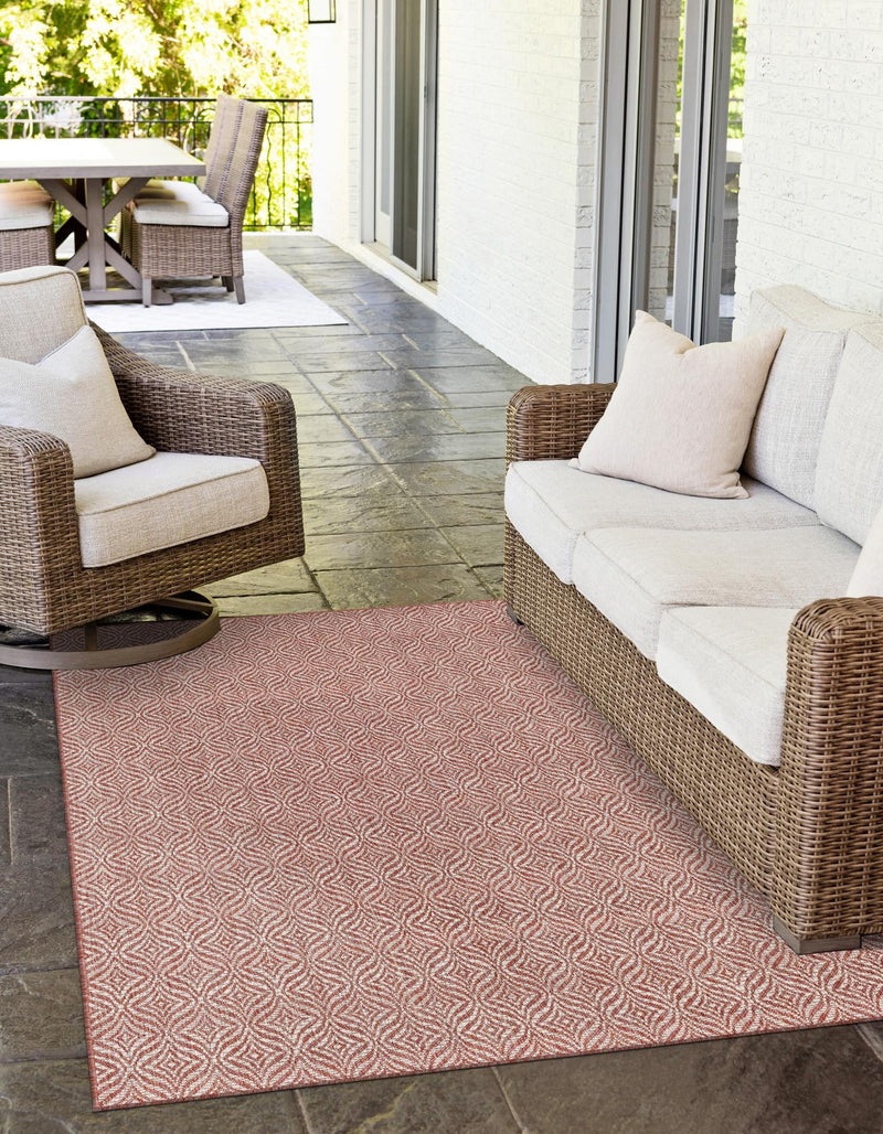 Garden Lattice Oasis Collection Area Rug -  Terrace Rectangle Rust Red  lifestyle 53