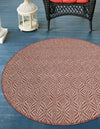 Garden Lattice Oasis Collection Area Rug -  Terrace Round Rust Red  lifestyle 185