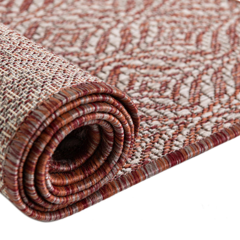 Garden Lattice Oasis Collection Area Rug -  Terrace Round Rust Red  lifestyle 10