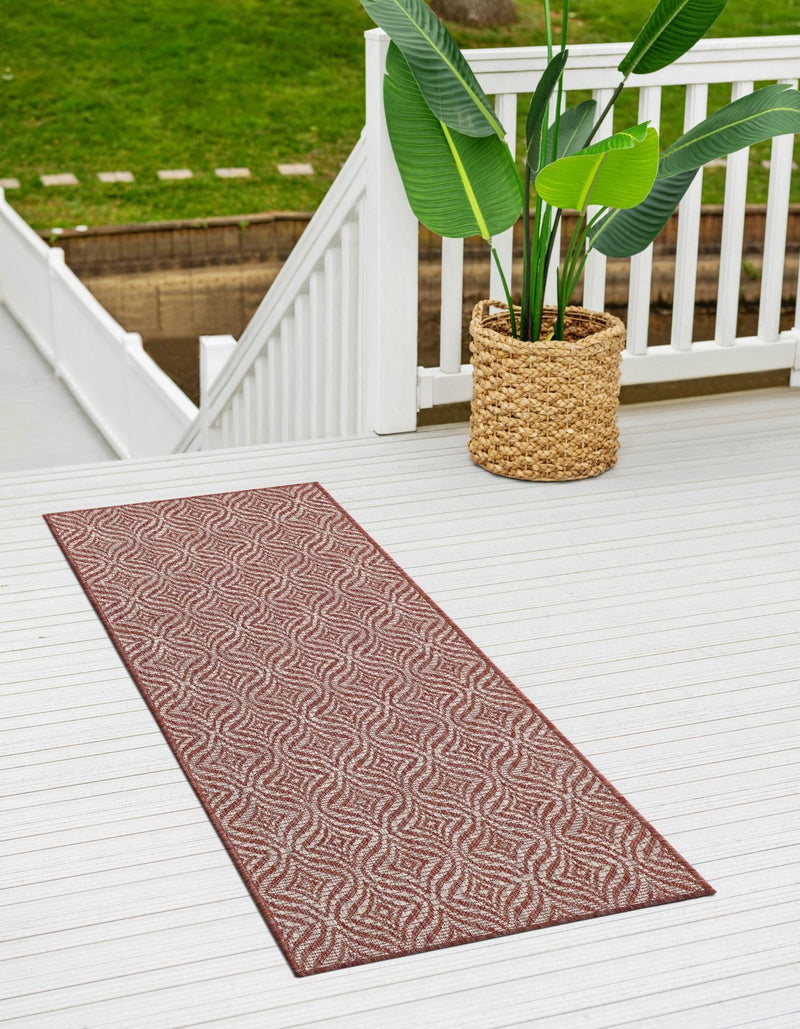 Garden Lattice Oasis Collection Area Rug -  Terrace Runner Rust Red  lifestyle 186