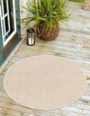 Garden Lattice Oasis Collection Area Rug -  Terrace Round Taupe  lifestyle 163