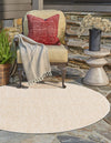 Garden Lattice Oasis Collection Area Rug -  Terrace Round Taupe  lifestyle 187