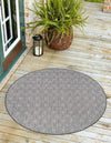 Garden Lattice Oasis Collection Area Rug -  Terrace Round Charcoal  lifestyle 188