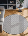 Garden Lattice Oasis Collection Area Rug -  Terrace Round Charcoal  lifestyle 200