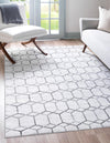 Garden Maze Retreat Collection Area Rug - Hedgegrove Rectangle White  lifestyle 4