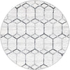 Garden Maze Retreat Collection Area Rug - Hedgegrove Round White  lifestyle 53