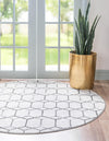 Garden Maze Retreat Collection Area Rug - Hedgegrove Round White  lifestyle 62