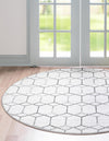 Garden Maze Retreat Collection Area Rug - Hedgegrove Round White  lifestyle 71