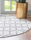 Garden Maze Retreat Collection Area Rug - Hedgegrove Round White  lifestyle 80