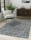 Garden Maze Retreat Collection Area Rug - Hedgegrove Rectangle Grey  lifestyle 8