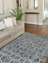 Garden Maze Retreat Collection Area Rug - Hedgegrove Rectangle Grey  lifestyle 11