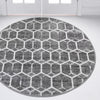 Garden Maze Retreat Collection Area Rug - Hedgegrove Round Grey  lifestyle 67