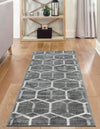 Garden Maze Retreat Collection Area Rug - Hedgegrove Runner Grey  lifestyle 68