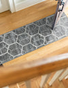 Garden Maze Retreat Collection Area Rug - Hedgegrove Runner Grey  lifestyle 83