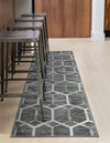 Garden Maze Retreat Collection Area Rug - Hedgegrove Runner Grey  lifestyle 93