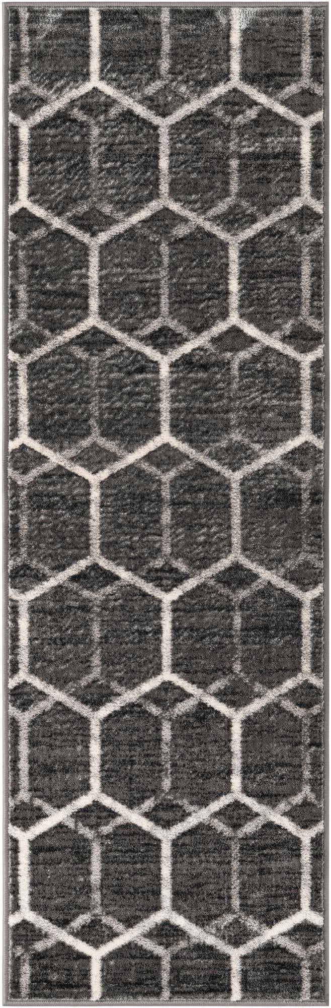 Garden Maze Retreat Collection Area Rug - Hedgegrove Runner Grey  lifestyle 59