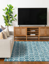 Garden Maze Retreat Collection Area Rug - Hedgegrove Rectangle Blue  lifestyle 12