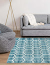 Garden Maze Retreat Collection Area Rug - Hedgegrove Rectangle Blue  lifestyle 15