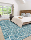 Garden Maze Retreat Collection Area Rug - Hedgegrove Rectangle Blue  lifestyle 18