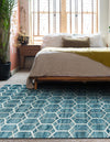 Garden Maze Retreat Collection Area Rug - Hedgegrove Rectangle Blue  lifestyle 32