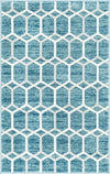 Garden Maze Retreat Collection Area Rug - Hedgegrove Rectangle Blue  lifestyle 3