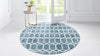 Garden Maze Retreat Collection Area Rug - Hedgegrove Round Blue  lifestyle 88