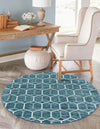 Garden Maze Retreat Collection Area Rug - Hedgegrove Round Blue  lifestyle 73