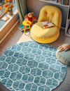 Garden Maze Retreat Collection Area Rug - Hedgegrove Round Blue  lifestyle 111