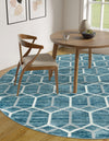 Garden Maze Retreat Collection Area Rug - Hedgegrove Round Blue  lifestyle 151