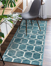 Garden Maze Retreat Collection Area Rug - Hedgegrove Runner Blue  lifestyle 79