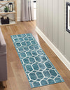 Garden Maze Retreat Collection Area Rug - Hedgegrove Runner Blue  lifestyle 84