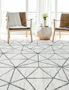 Garden Maze Retreat Collection Area Rug -  Arborlane Rectangle White  lifestyle 28