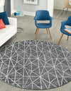 Garden Maze Retreat Collection Area Rug -  Arborlane Round Gray  lifestyle 88