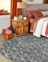 Garden Maze Retreat Collection Area Rug -  Arborlane Round Gray  lifestyle 118