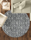 Garden Maze Retreat Collection Area Rug -  Arborlane Round Gray  lifestyle 130