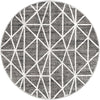 Garden Maze Retreat Collection Area Rug -  Arborlane Round Gray  lifestyle 62