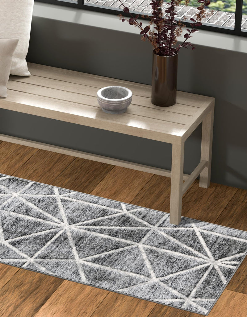 Garden Maze Retreat Collection Area Rug -  Arborlane Runner Gray  lifestyle 89