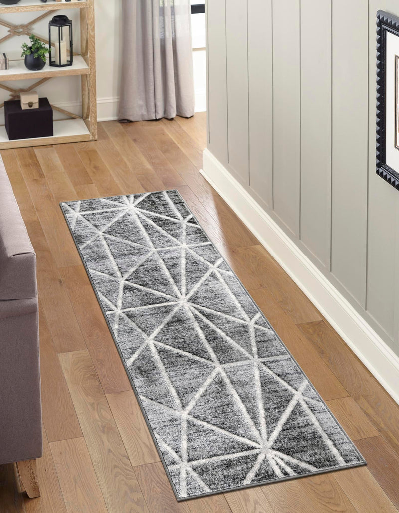 Garden Maze Retreat Collection Area Rug -  Arborlane Runner Gray  lifestyle 101