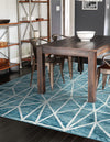 Garden Maze Retreat Collection Area Rug -  Arborlane Rectangle Blue  lifestyle 24