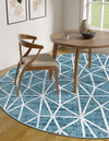 Garden Maze Retreat Collection Area Rug -  Arborlane Round Blue  lifestyle 114