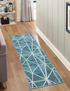 Garden Maze Retreat Collection Area Rug -  Arborlane Runner Blue  lifestyle 76