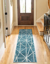 Garden Maze Retreat Collection Area Rug -  Arborlane Runner Blue  lifestyle 133