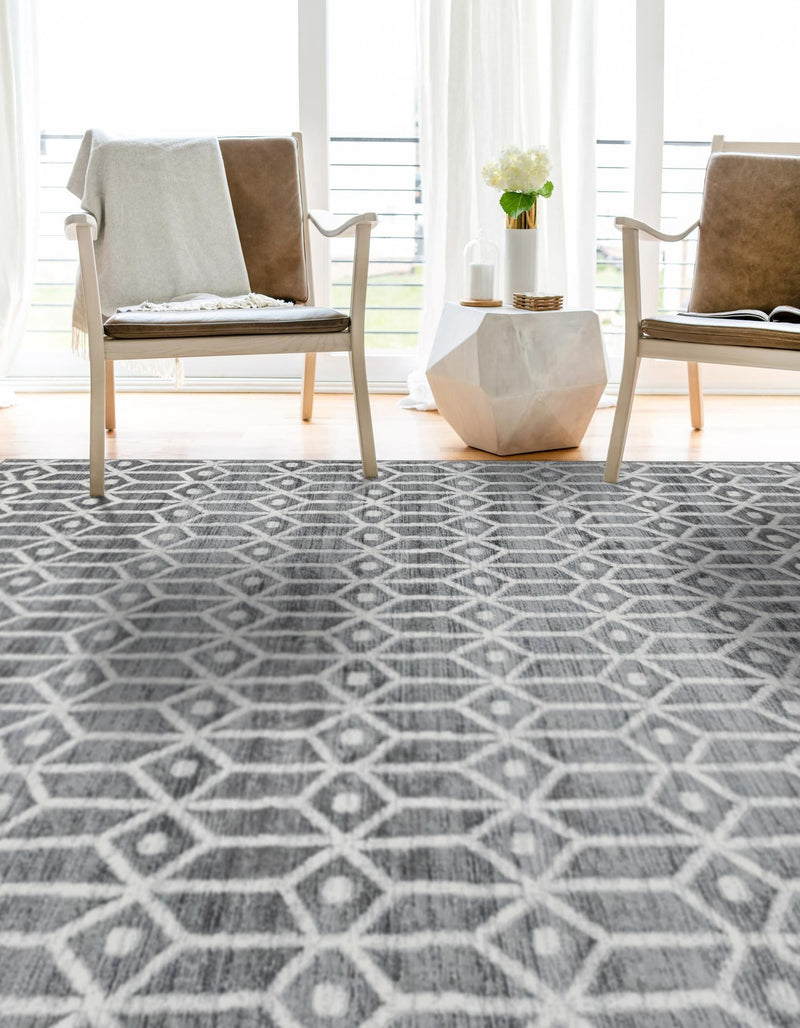 Garden Maze Retreat Collection Area Rug -  Mazeview Rectangle Gray  lifestyle 4