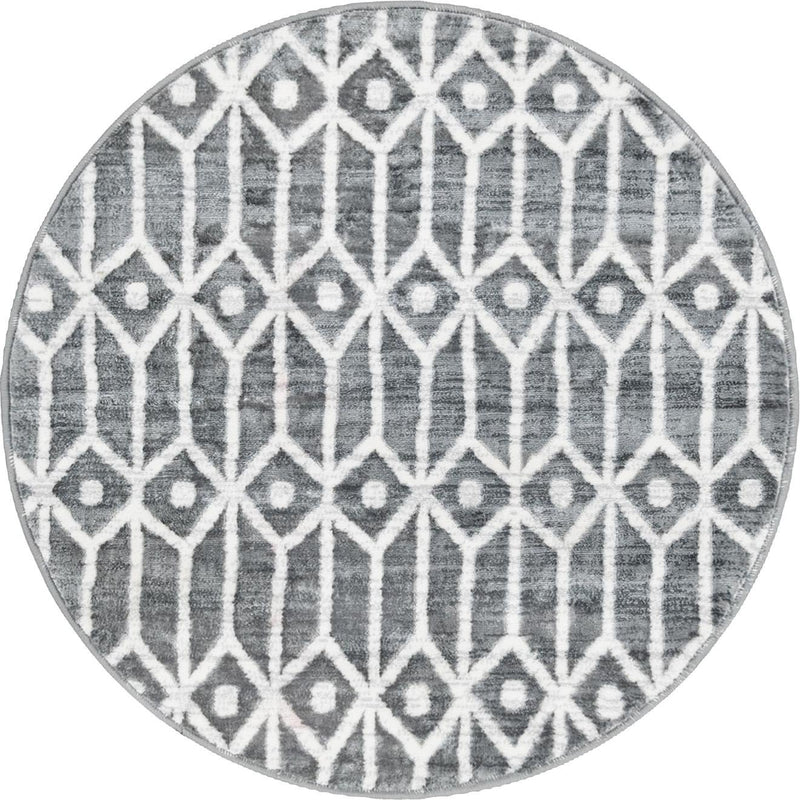 Garden Maze Retreat Collection Area Rug -  Mazeview Round Gray  lifestyle 22