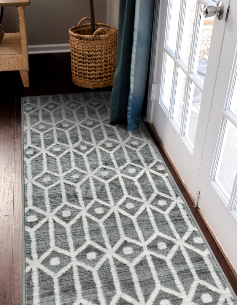 Garden Maze Retreat Collection Area Rug -  Mazeview Runner Gray  lifestyle 42