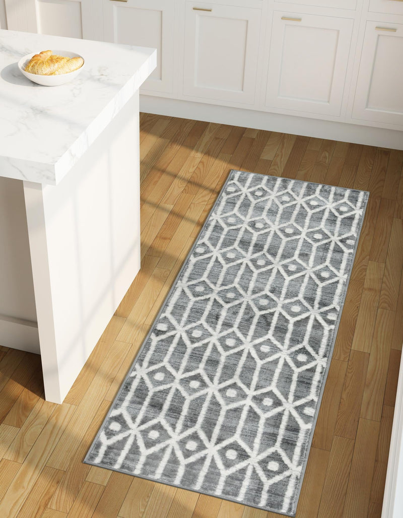 Garden Maze Retreat Collection Area Rug -  Mazeview Runner Gray  lifestyle 70