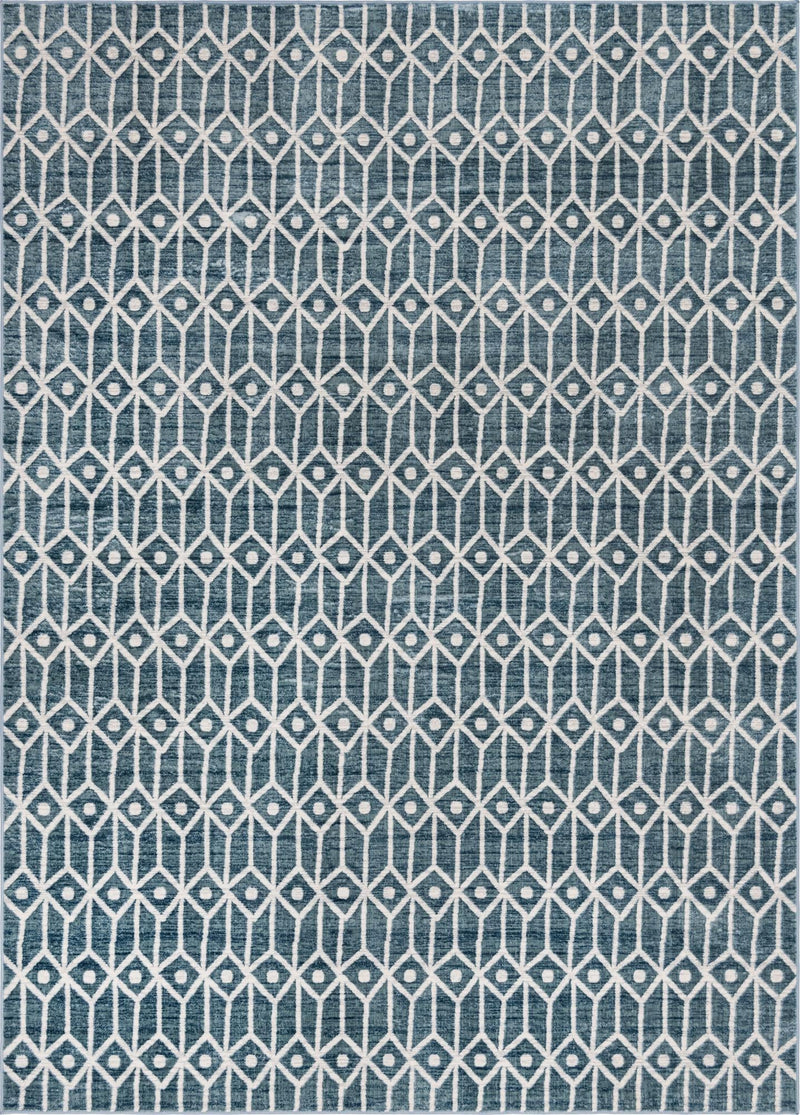 Garden Maze Retreat Collection Area Rug -  Mazeview Rectangle Blue  lifestyle 2