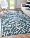 Garden Maze Retreat Collection Area Rug -  Mazeview Rectangle Blue  lifestyle 3