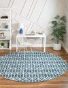 Garden Maze Retreat Collection Area Rug -  Mazeview Round Blue  lifestyle 59