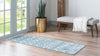 Garden Maze Retreat Collection Area Rug -  Mazeview Runner Blue  lifestyle 50